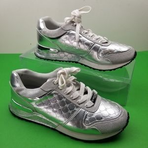 Bebe Sport Silver Women's Racer Walking Fashion Sh